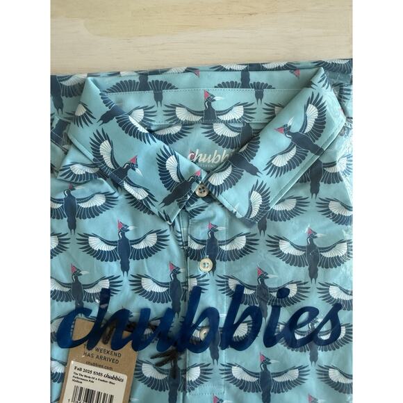 Chubbies Performance Polo. "The Birds Of A Feather" Men’s Medium NEW - Picture 3 of 5